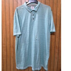 BKE Polo Shirt Heathered Soft Touch Casual Short Sleeve Top Teal XXL